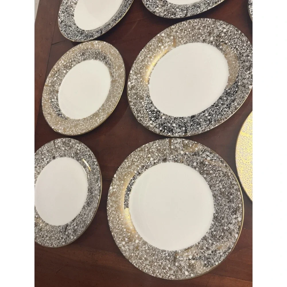 Set of 8‎ Ciroa Luxe Gold Salad Dessert Plates C9AC9A18